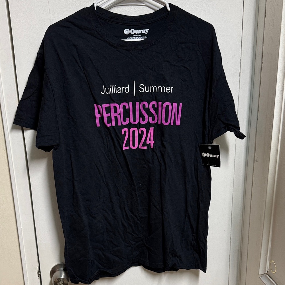 Ouwy Black T-Shirt with Pink Print